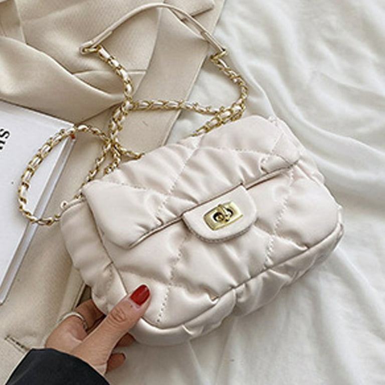Women's Fashion Crossbody Bags Lightweight Adjustable Chain Strap Handbags  Shoulder Bag,creamy-white，G143306 