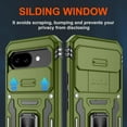 thumbnail image 2 of KOMI for Google Pixel 9A Case with [2 Pack] HD Screen Protector + Slide Camera Cover, 360° Rotation Ring Kickstand [Military Grade] Shockproof Protective Phone Cover for Pixel 9A Olive Green, 2 of 5