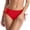 Red, variant on Womens Bikini Bottoms High Waisted Full Coverage Tummy Control V Cut Swim Briefs Solid Color Beach Summer Bikini Bottoms Green L