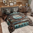thumbnail image 4 of Manfei Texas Stars Bedding Sets Twin Size, Western Tribal Bed in a Bag Twin size, Rustic Farmhouse Reversible Comforter Sets with Sheets, Super Cozy Room Decorative, 7-Piece, 4 of 9