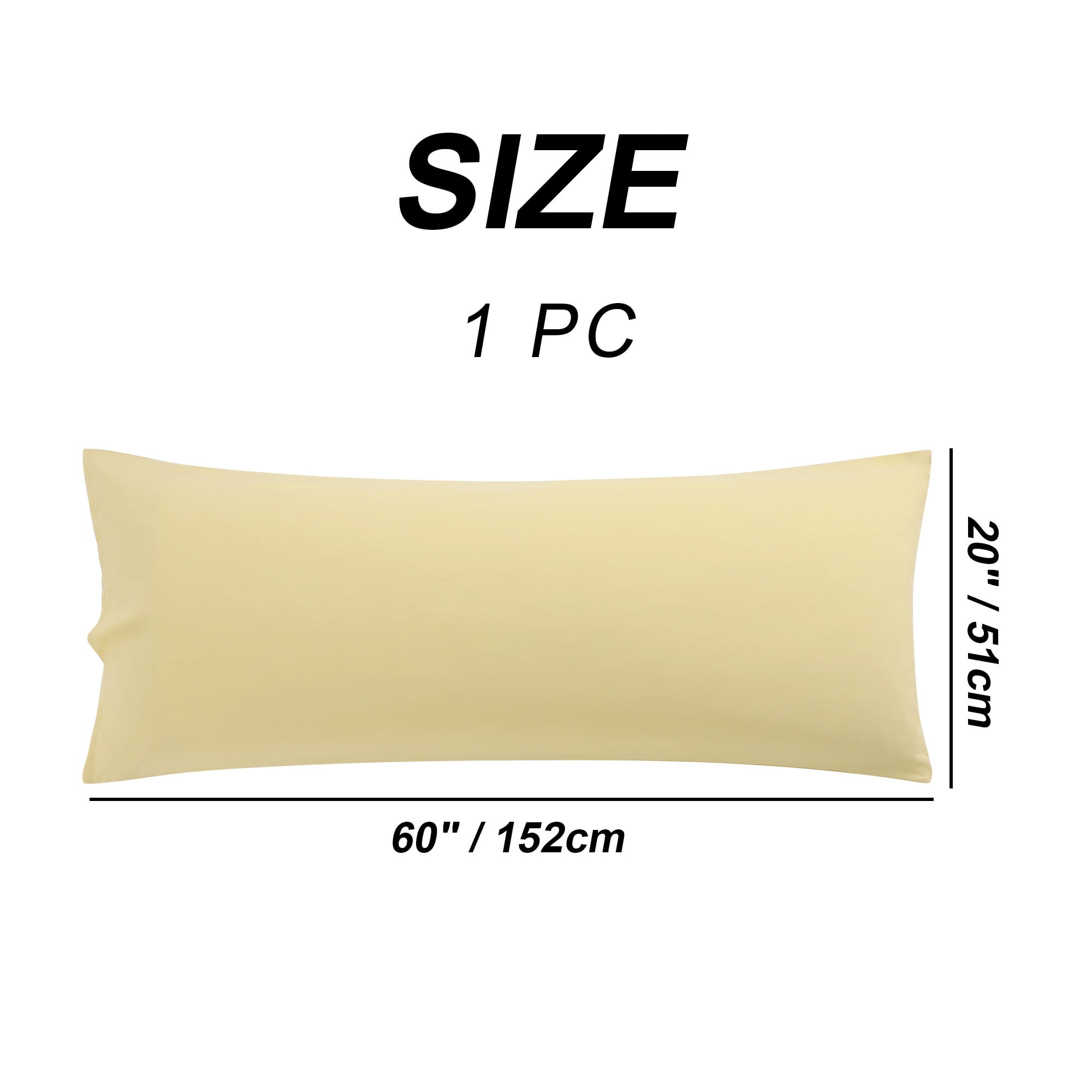 Unique Bargains Microfiber Pillowcase Long Bolster Body Pillow Cover 20" x 60"