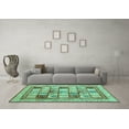 thumbnail image 3 of Ahgly Company Machine Washable Indoor Rectangle Abstract Turquoise Blue Contemporary Area Rugs, 2' x 3', 3 of 4