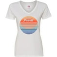 thumbnail image 3 of Inktastic Lake Powell Retro Sunset Women's V-Neck T-Shirt, 3 of 5