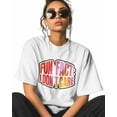 thumbnail image 2 of Women's Graphic T-Shirt White XL Women's Tops Fun Fact: I Don't Care Crew Neck Short Sleeve Shirts for Women, 2 of 3