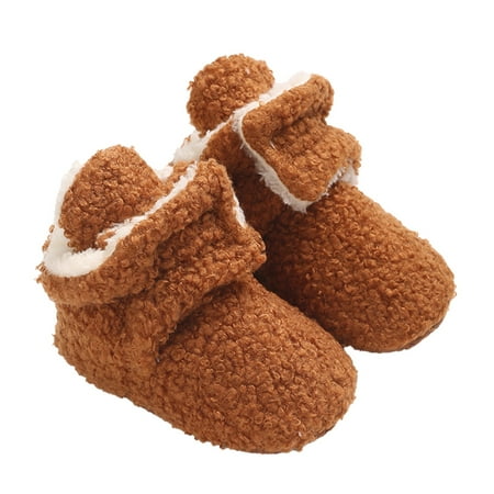 

Ediodpoh Baby Boy Girl Boots Shoes Winter Snow Bowknot Soft Sole Warm Toddler Prewalker Booties Baby Shoes Brown 6