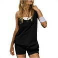 thumbnail image 3 of PIWHJQK Women Loungewear Set Summmer Tank Tops Shorts Set Women Solid Sleeveless Round Neck Activewear Set with Shorts Outfits Set, 3 of 8