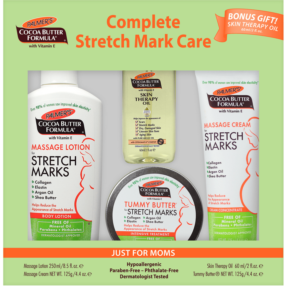 Palmers Stretch Mark Care Kit - 4ct 15 Palmer's Cocoa Butter Formula Complete Stretch Mark & Pregnancy Skin Care Kit
