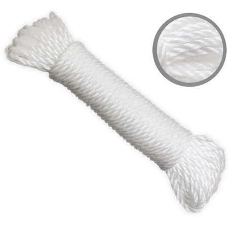 Two Strand Twists - 1/4 by 50-Feet Poly Twisted 3 Strand Rope, White ( Pack of 2 Pcs. )