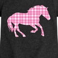 thumbnail image 3 of Instant Message - Pink Gingham Horse - Youth Girls Fitted Short Sleeve T-Shirt, 3 of 6