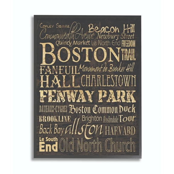 Stupell IndustriesThe Stupell Home Decor Boston Words And Cities TypographyFramed Wall Art by Carole Stevens