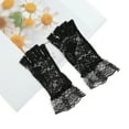 thumbnail image 5 of Unique Bargains 1 Pair Sunblock Fingerless Gloves Half Finger Lace Floral Sun Block Driving Gloves for Women Black, 5 of 5