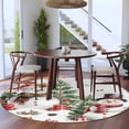 thumbnail image 3 of Round Rugs 7Ft, Snowman Christmas Round Area Rug Washable Indoor Throw Carpet, Xmas Tree Botanical Snowflake Large Non Slip Circle Rug for Dining Room Playroom Home Decor Aesthetic, 3 of 8