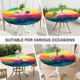 thumbnail image 7 of Colorful Tie Dye Wave Pattern Round Fitted Tablecloth with Elastic Edge,Dining Table Cover Waterproof,Outdoor Round Tablecloth for Camping,Dining,Indoor and Outdoor, 7 of 7