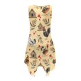 thumbnail image 4 of HELLHERO Rooster Cabin Irregular Hem Sundress, Side Pockets Sleeveless Sundress with Round Neck With Side Pockets for Vacation, 4 of 8