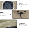 thumbnail image 7 of Muryobao Men Sun Hat Summer Wide Brim UPF 50+ Breathable Boonie Hats Waterproof Foldable Safari Cap Khaki, 7 of 7