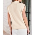thumbnail image 5 of Women'S Mock Neck Sleeveless Sweater Vest Casual Cap Sleeve Knit Pullover Tank Tops 2025 Spring Summer Clothes Apricot S, 5 of 8