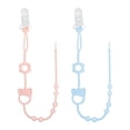 thumbnail image 1 of Correas para chupetes LalaDream Elephant de silicona para bebé, color rosa y azul, 1 of 1
