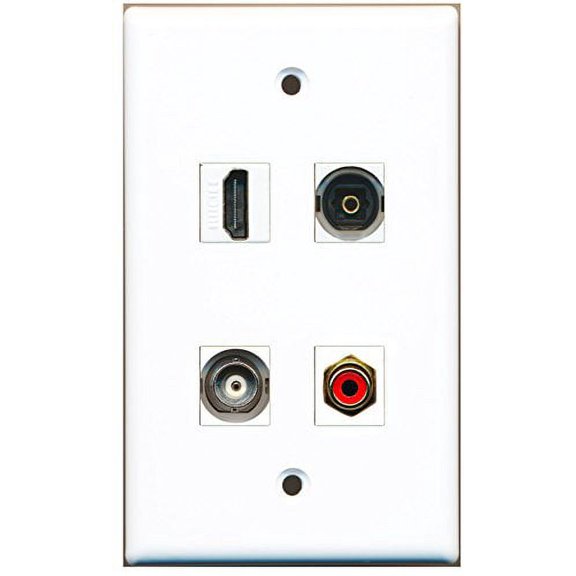 RiteAV - 1 Port HDMI 1 Port RCA Red 1 Port Toslink 1 Port BNC Wall Plate