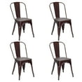 thumbnail image 4 of Costway Set of 4 Dining Side Chair Stackable Bistro Metal Wood Stool Copper, 4 of 9