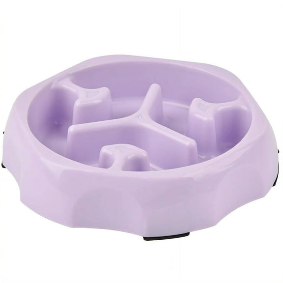 ACDANC Cat Food Bowl,Slow-Feed Pillar Design Puppy Bowls,Rounded Aesthetic Cat Bowls,Purple