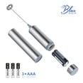 thumbnail image 3 of BLUE BREW Electric Milk Frother, Stainless Steel Handheld Whisk Mixer, Portable, Battery Operated Foamer for Coffee, Latte, Cappuccino, Hot Chocolate  (BB1006), 3 of 6