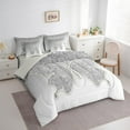 thumbnail image 3 of Feelyou Fashion Glitter Butterfly Twin Bedding Sets 7-Piece, Grey Sequin Print Bedding Comforter Set, Teens Kids Boys Girls Reversible Sheet Sets, Ultra Soft Bedroom Decor, 3 of 8