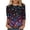 Z2-Black, variant on Babysbule Womens Tops Fashion Women's Fashion Printed Loose T-shirt Mid-length 3/4 Sleeves Blouse Round Neck Casual Tops