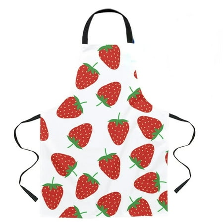 

Fruit Strawberry Wood Grain Retro Apron Kitchen Home Cleaning Apron Haircut Apron Cooking Accessories Female Apron Delantal Chef