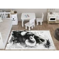 thumbnail image 2 of Abstract Monkey Rug, Large Rug, Personalized Rug, Blue Eyed Old Monkey Rug, Small Rug, Animal Rug, Step Rug, Custom Rug, Black and White Rug, 3.9'x5.9' - 120x180 cm, 2 of 8