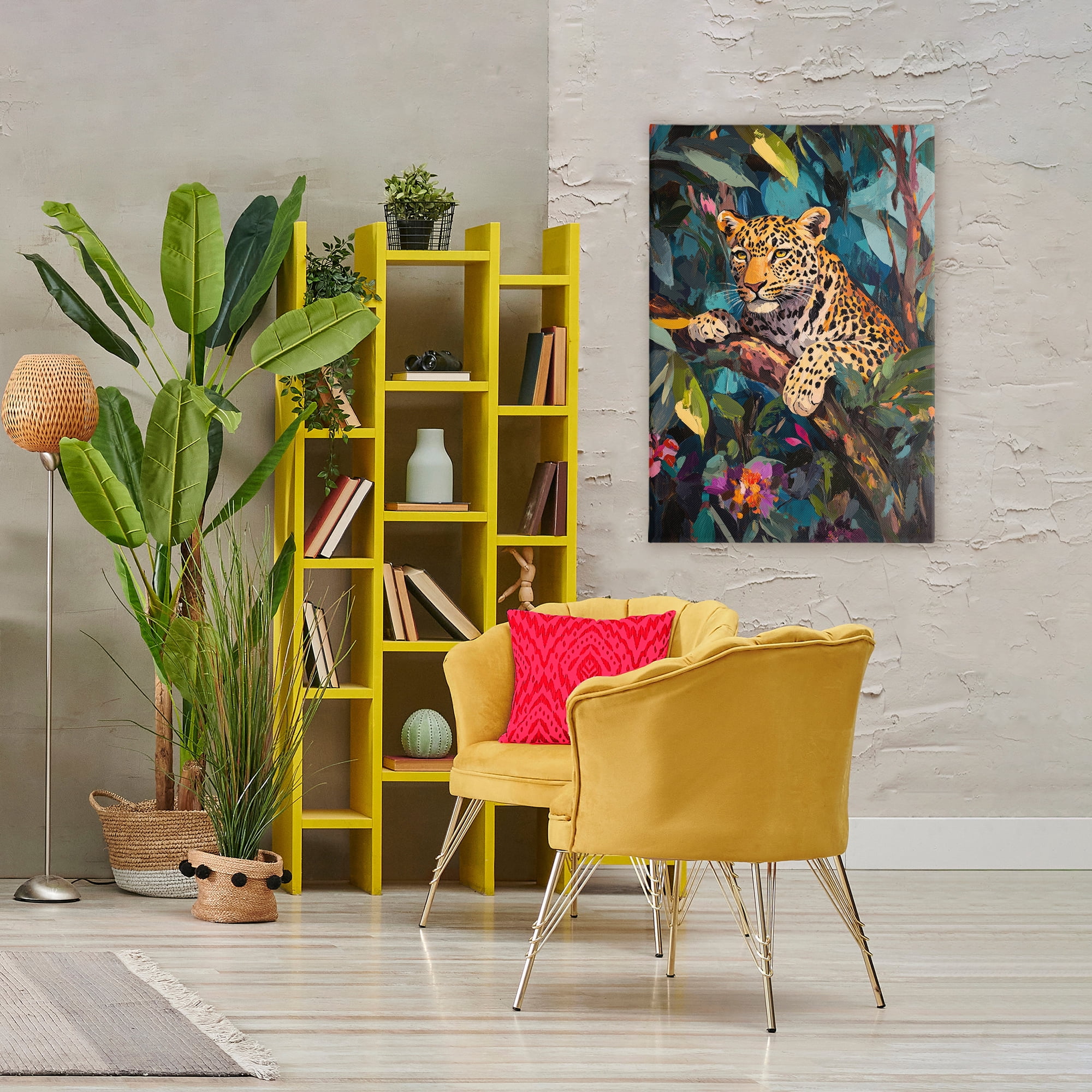 Stupell Industries One The Wild Side Leopard Canvas Wall Art, design by Petal Prints Design