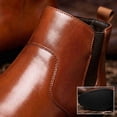 thumbnail image 3 of Men’s Classic Chelsea Ankle Boots, Elastic Side Slip-On Dress Boots, Low Block Heel Pointed Toe Ankle Boots, 3 of 6