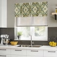 thumbnail image 5 of Sage Green Boho Valances for Windows, Decorative Rod Pocket Window Valance Curtains, Rustic Southwest Plants Motifs Short Curtain Drapes for Kitchen/Bathroom/Living Room, 2 Panels, 60" W x 18" L, 5 of 8