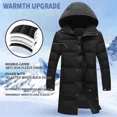 thumbnail image 2 of Long Down Jacket Men Hooded Down Coat Winter Warm Thick Puffer Jacket White Duck Down Parkas Outdoor Outerwear Windproof Coat, 2 of 5