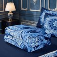 thumbnail image 5 of Erosebridal Snowflake Mandala Zipper Twin Comforter Sets with Fitted Sheet and 2 Pillowcases,Deep Blue Crystal Zipper Bedding Set,Navy Blue Reversible,4-Piece, 5 of 7