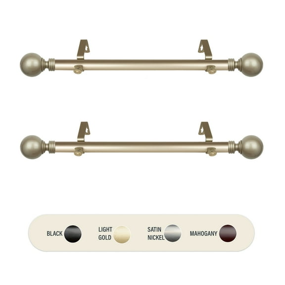 Contemporary Home Living Set of 2 Gold Contemporary Solid Side Curtain Rods 52"