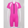 thumbnail image 3 of iixpin Kids Girls One Piece Zipper Swimsuit Swimwear Surfing Rash Guard Unitard Bodysuit Seaside Beachwear Rose Red 8, 3 of 7