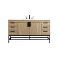 thumbnail image 3 of Elegant Decor Eugene 60" Aluminum Alloy Iron Single Bathroom Vanity in Brown, 3 of 8