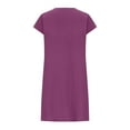 thumbnail image 5 of VKEKIEO Boho Dress For Women Mini Crew Neck Short Sleeve Printed Purple S, 5 of 8