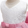 thumbnail image 3 of adviicd Robe Fleurie pour Filles Robe Fleurie pour Filles Bohème à Manches à Volants Plissée Décontractée Évasée Robes Rose,120, 3 of 4