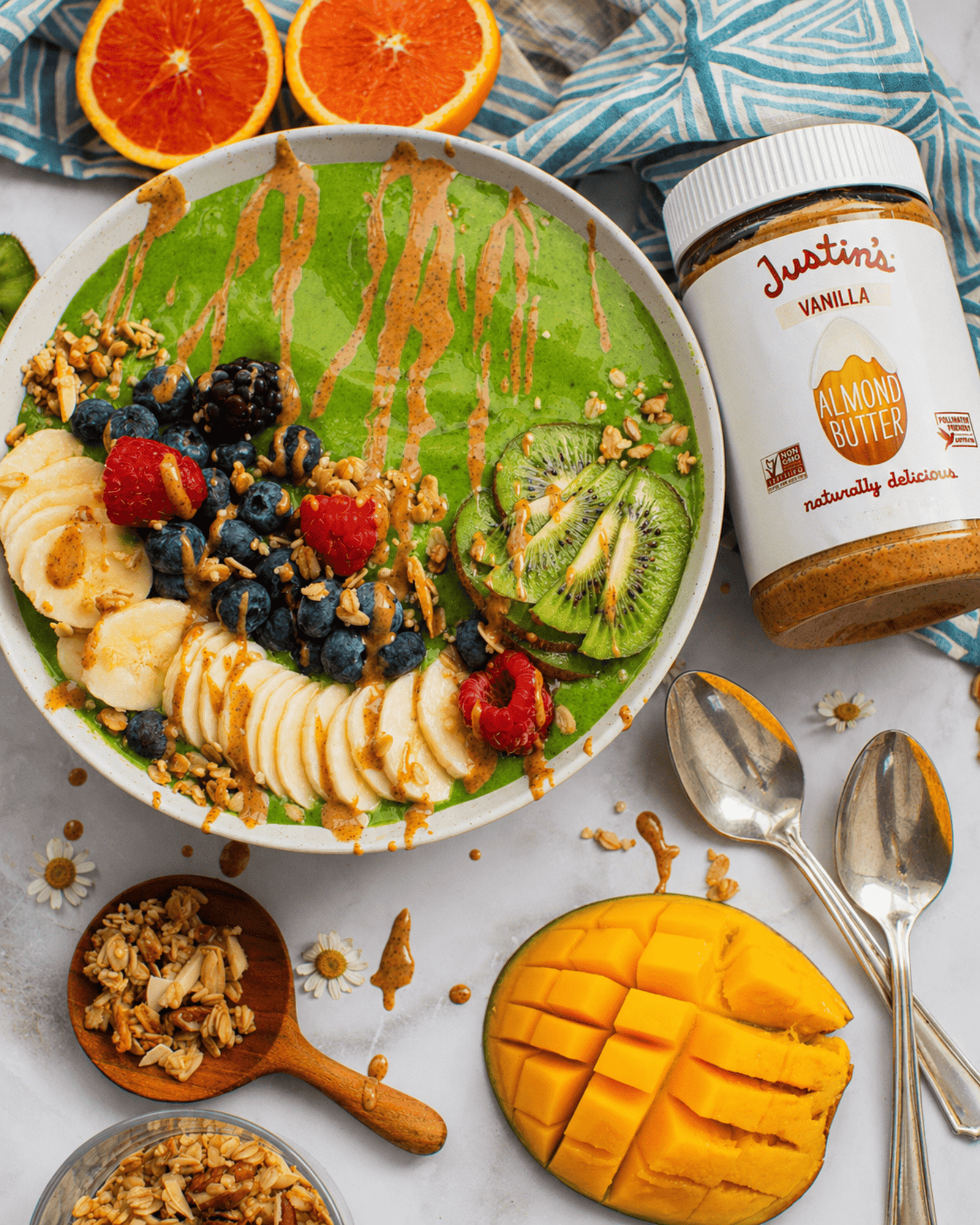 (6 pack) JUSTIN'S Vanilla Creamy Almond Butter Spread, 12 oz Jar