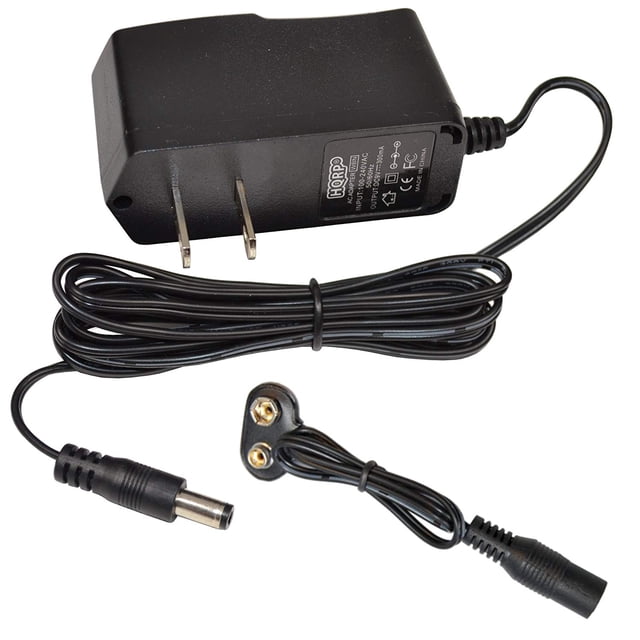 HQRP AC Adapter w/ 9V Battery Snap Connector for Behringer REVERB MACHINE RV600 Ultimate Reverb Modeling SUPER FUZZ SF300 3-Mode Fuzz Effects Pedal w/Battery Clip Converter + HQRP Euro Plug Adapter