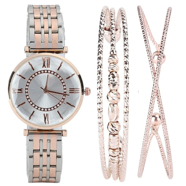 Conjunto de pulsera y reloj, conjunto de reloj para mujer, conjunto de regalo de reloj de moda, conjunto de regalo de joyería, rendimiento sólido