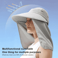 thumbnail image 4 of Sombreros de sol de verano con protección solar para hombres y mujeres, sombreros de pescador transpirables para pesca al aire libre, ala grande desmontable, 4 of 5