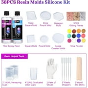 LETS RESIN All-In-One Coaster Kit, 16oz Resin Art Kit Starter Creative Kit for Beginners, Ideal Resin Craft Gift Set, Holiday Gift