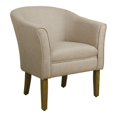 thumbnail image 1 of HomePop Transitional Wood and Fabric Barrel Accent Chair in Flax Brown, 1 of 11