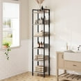 thumbnail image 6 of Bookshelf, 6-Tier Bookcase, Standing Book Shelf for Small Space, Storage Shelf Organizer, for Living Room, Bedroom, Study, Balcony, Greige and Black, 6 of 16