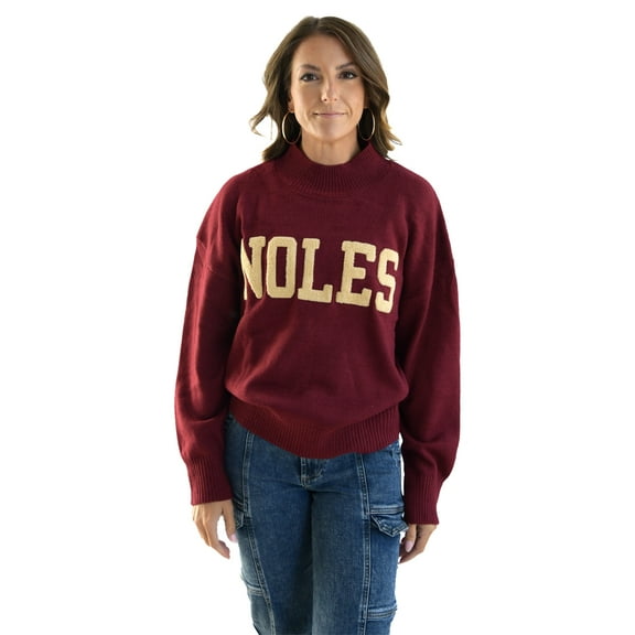 Women's  Garnet Florida State Seminoles Oversized Varsity Sweater