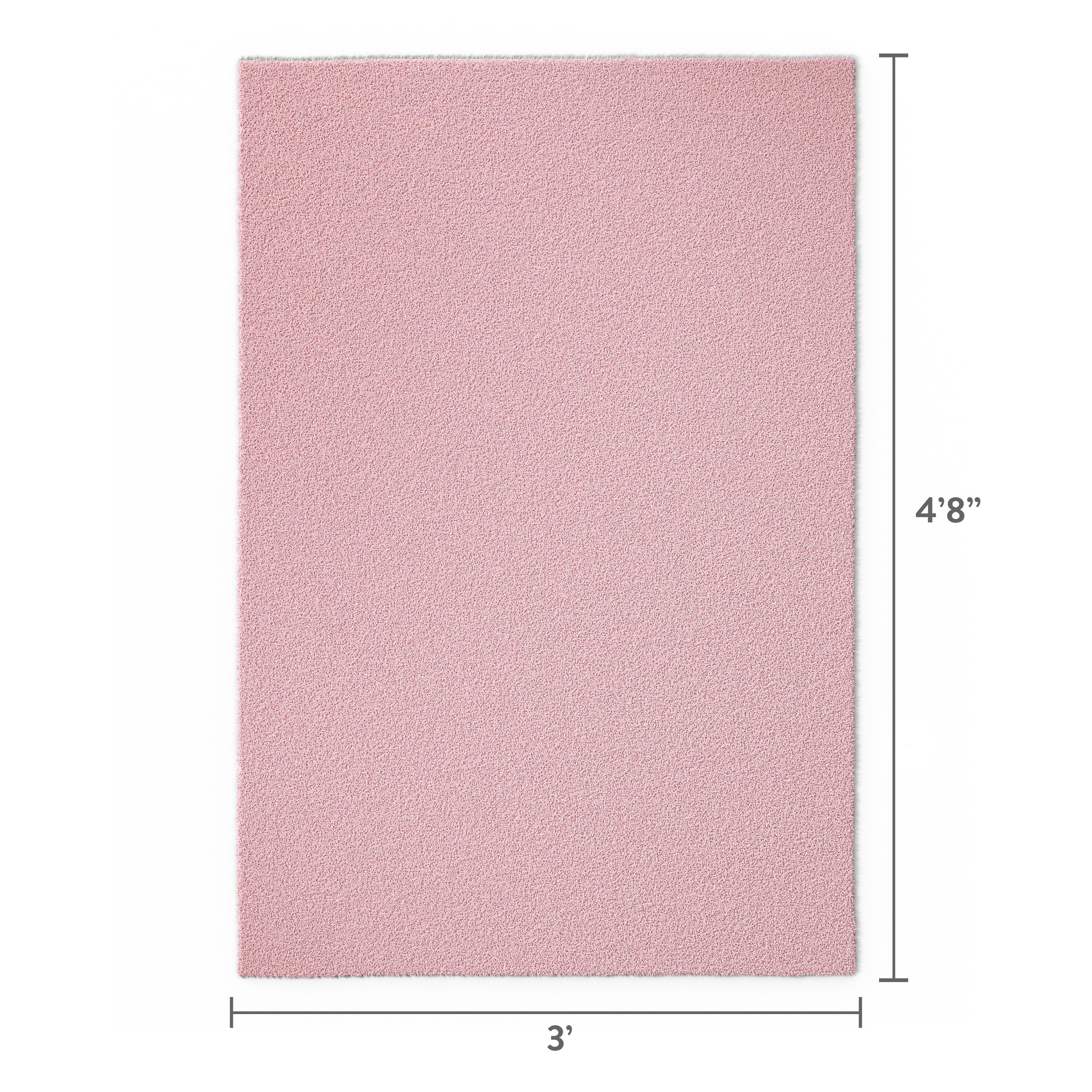 Mainstays Kids Tufted Light Pink Shag Washable Area Rug, 3' x 4'8"