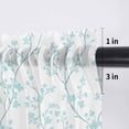thumbnail image 5 of Aqua Spring Floral Valance Curtains for Kitchen/Living Room/Bathroom/Bedroom Window, Rod Pocket Small Topper Half Short Window Curtains Voile Sheer Scarf, Summer Botanical Watercolor 60"x18", 5 of 8