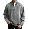 thumbnail image 3 of Quarter Zip Pullover Men 2026 Fall Winter Long Sleeve Retro Western Cowboy Casual Stand Collar Pullover Sweatshirt, 3 of 5